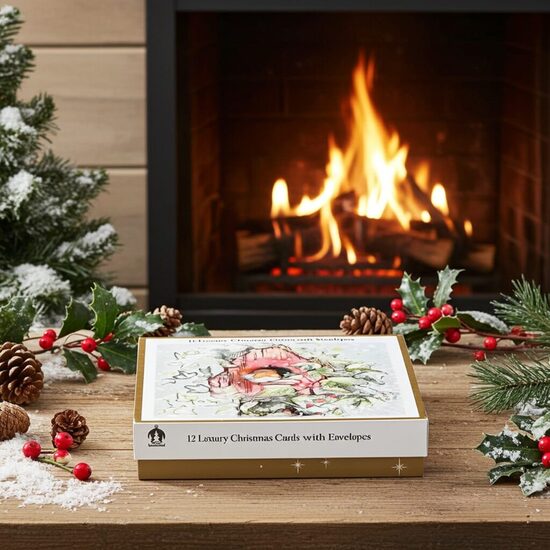 12 Luxury Foil Boxed Cards - Traditional Robins